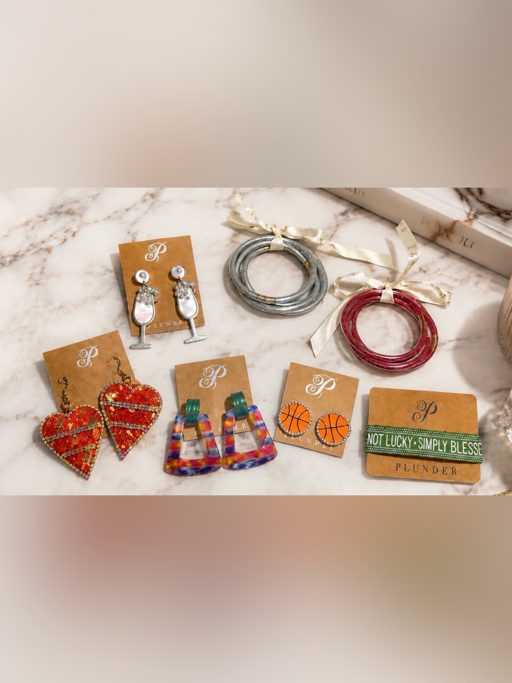 Plunder Jewelry Set | New | Trendy Earrings & Bracelet Bundle 13 pieces